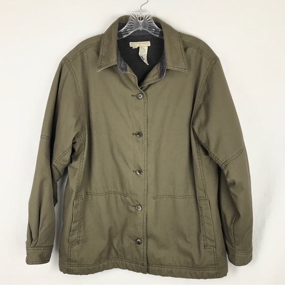 ROYAL ROBBINS Utility Coat Khaki Olive Green Mens L Insulated Outdoor Jacket - Picture 1 of 12